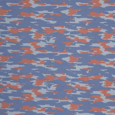 French Terry, Sweat Stoff, Sommersweat, Swafing Tinted Camouflage terrakotta-blau by Cherry Picking