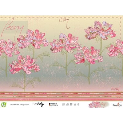 Stoff Panel French Terry, Sweat Stoff, Sommersweat, Modal, Lillestoff Peony