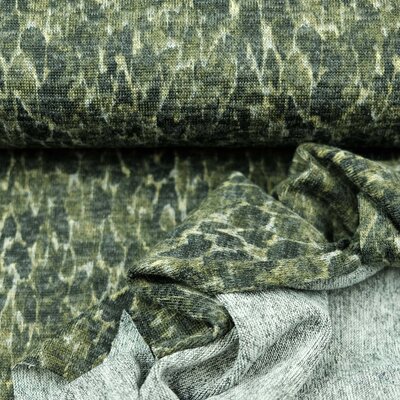 Strickstoff Camouflage grün 0,6 m