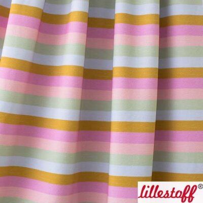 Bio Jersey Lillestoff Regenbogenringel pastell Streifen - 0,4 m