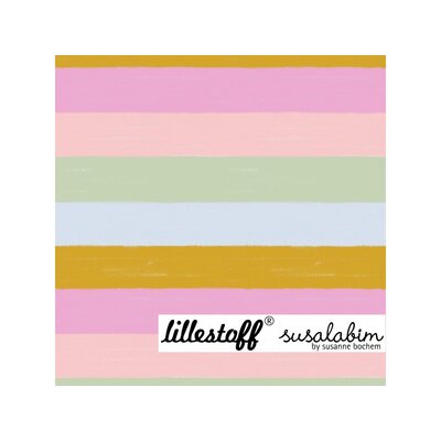 Bio Jersey Lillestoff Regenbogenringel pastell Streifen - 0,4 m