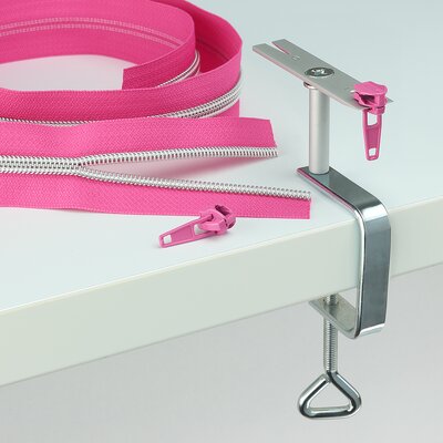 Reißverschluss Einfädler, Zippereinfädler, Endlos Reißverschluss Einfädelhilfe für Tischplatten bis max. 4 cm