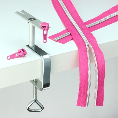 Reißverschluss Einfädler, Zippereinfädler, Endlos Reißverschluss Einfädelhilfe für Tischplatten bis max. 4 cm
