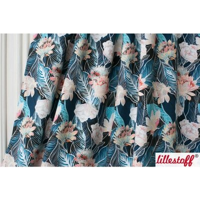 Jersey Modal Lillestoff Symphonica Blumen petrol 1,1 m