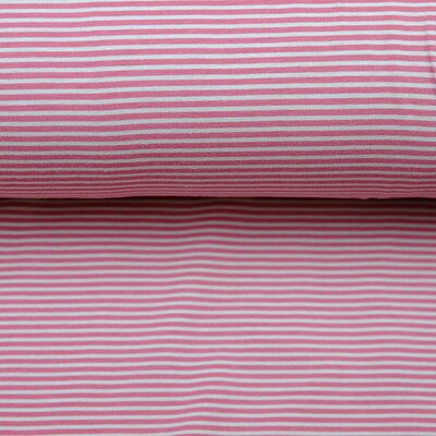 Bio Jersey Stoff Streifen Ringel cherry pink, Premiumqualität
