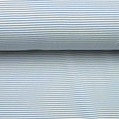 Bio Jersey Stoff Streifen Ringel blau grau, Premiumqualität