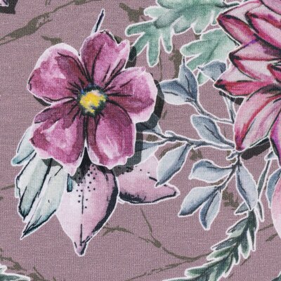 Jersey Stoff Blumen Aquarell, Swafing My Watercolor Garden taupe