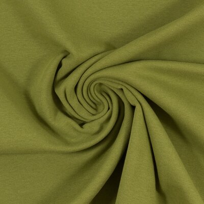 Bündchenstoff uni, Swafing Heike 100 cm breit - khaki grün 604 0,2 m