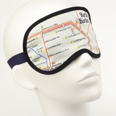 Schlafmaske, Augenmaske, Schlafbrille - U-Bahn Berlin2 - HANDMADE IN GERMANY