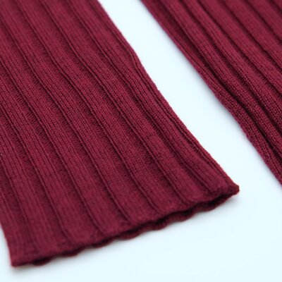 Armstulpen Damen, Pulswrmer, 100% WOLLE Merino dunkles merlot-rot