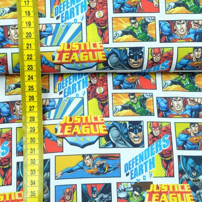 Lizenzstoff Bio Baumwollstoff Webware Superman Superhelden bunt