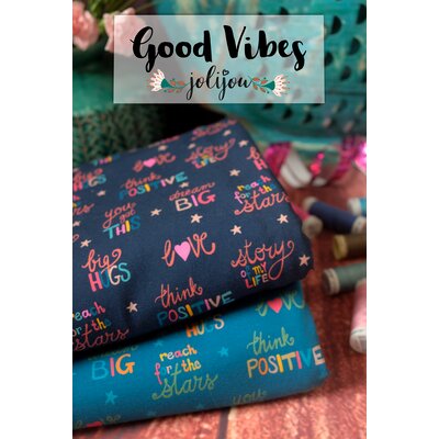 Jersey Stoff  Wörter, Swafing Good Vibes by Jolijou