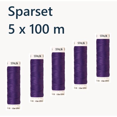 5 x 100 m Amann Nähgarn Allesnäher Seralon - 0030 - Violett