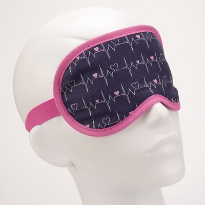 Schlafmaske, Augenmaske, Schlafbrille - Herz-EKG - HANDMADE IN GERMANY