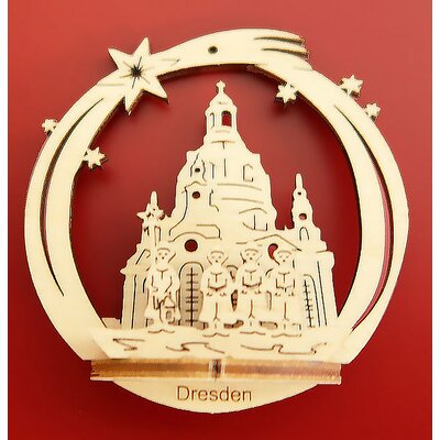 Weihnachtsbaumschmuck Holz Dresdner Frauenkirche  3D Optik, Baumbehang Erzgebirge Holzkunst