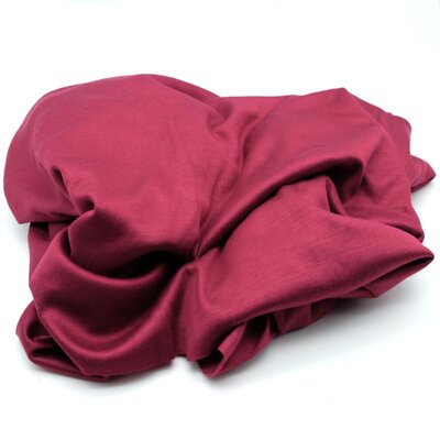 Jersey Stoff Baumwolle mit Seide, Seidenstoff, Burgunder Rot