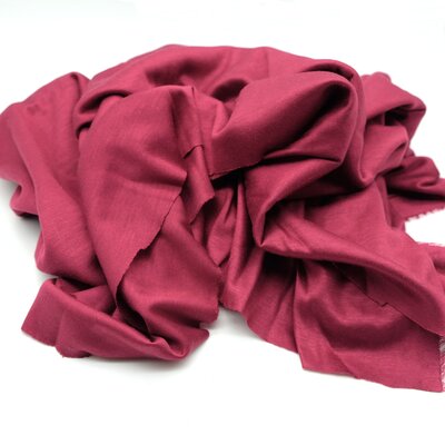 Jersey Stoff Baumwolle mit Seide, Seidenstoff, Burgunder Rot