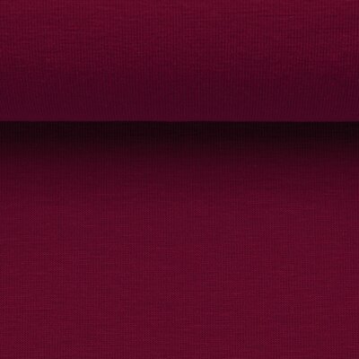 0,50 m Hochwertiger Jersey Stoff uni, Markenware Swafing Vanessa bordeaux rot