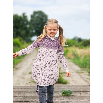 Kinder Jersey Stoff Meterware Swafing Rehe Hirsche, flieder/wei